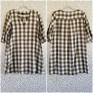 MUDO FTS 64 Brass Gingham Print Tent Dress